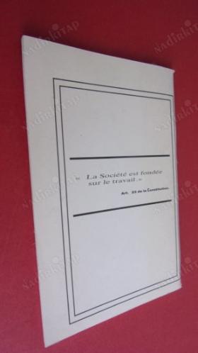 LEGISLATION et Reglementation DU TRAVAIL.Livret.No.1