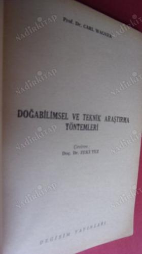 DOĞABİLİMSEL VE TEKNİK ARAŞTIRMA YÖNTEMLERİ