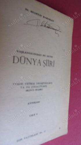 DÜNYA ŞİİRİ ANTOLOJİ CİLT -1. İMZALI.