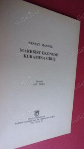 MARKSİST EKONOMİ KURAMINA GİRİŞ