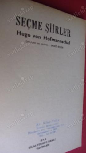 HUGO VON HOFMANNSTHAL SEÇME ŞİİRLER (Almanca Aslı İle)