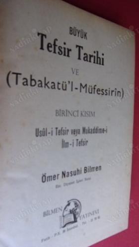 BÜYÜK TEFSİR TARİHİ TABAKAT.Ü'L.- MÜFESSİRİN. - CİLT- 1-2- TAKIM