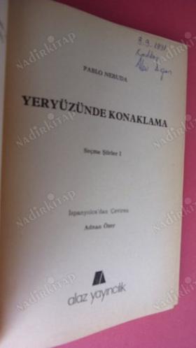YERYÜZÜNDE KONAKLAMA '' Seçme Şiirler-1 ''