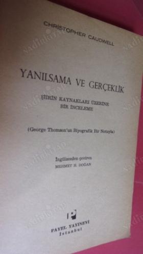 YANILSAMA VE GERÇEKLİK .Birinci BASIM ..