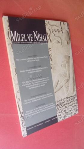 Milel ve Nihal İnanç Kültür Ve Mitoloji Araştırmaları Dergisi Cilt: 15 SAYI. 1. Ocak-Haziran.2018