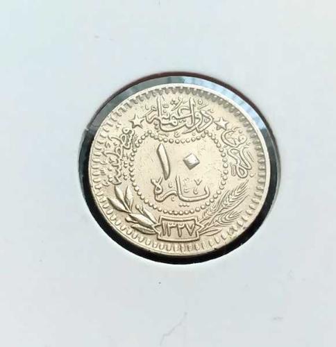 SULTAN MEHMET REŞAT HAN 1327/5 CULÜS 10 PARA NİKEL ÇİL