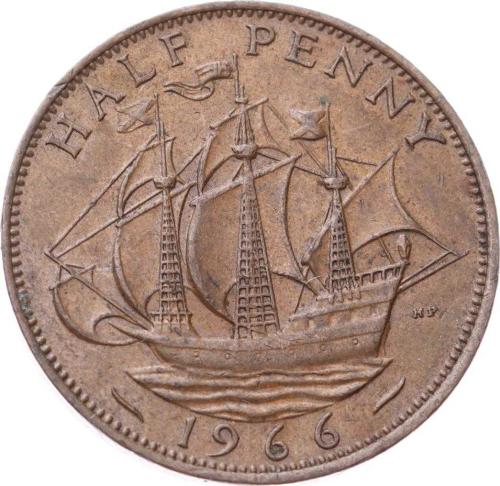 İngiltere ½ Penny 1966 *Kraliçe Elizabeth II* ÇÇT YMP11270