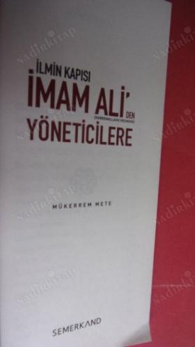 İLMİN KAPISI İMAM ALİ'DEN YÖNETİCİLERE