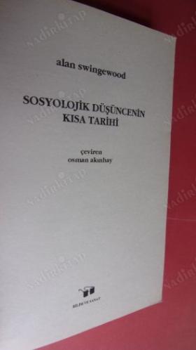SOSYOLOJİK DÜŞÜNCENİN KISA TARİHİ.