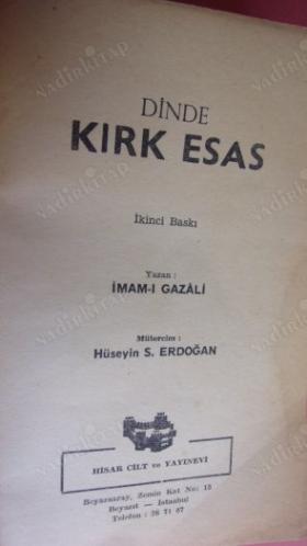 DİNDE 40 ESAS İMAM GAZALİ