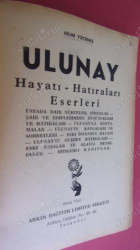 BÜTÜN CEPHELERİYLE ULUNAY HAYATI HATIRALAN ESERLERİ