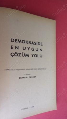 DEMOKRASİDE EN UYGUN ÇÖZÜM YOLU
