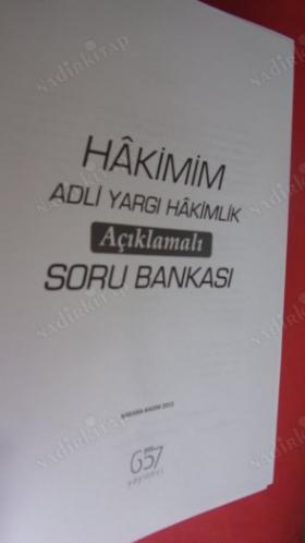 HAKİMİM ADLİ YARGI HAKİMLİK AÇIKLAMALI SORU BANKASI
