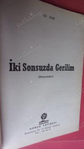 İKİ SONSUZDA GERİLİM (Denemeler)