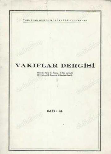 Vakıflar Dergisi - Sayı: IX