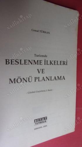 Turizmde Beslenme İlkeleri ve Mönü Planlama (Eğitim-Turizm-Otel-Lokanta)