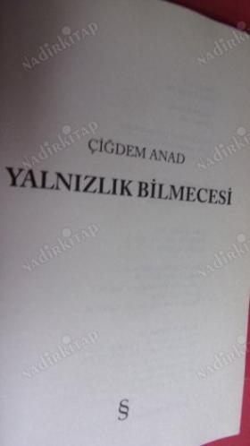 YALNIZLIK BİLMECESİ - BİRİNCİ BASKI
