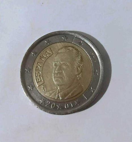 2 EURO MADENİ PARA 2001 Yılı İspanya  (Resimdeki Ürün Gönderilecektir) (305)