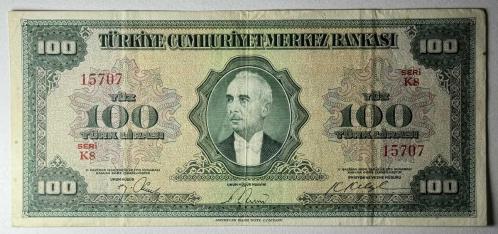 4.Emisyon 100 Türk Lirası Seri K8 Çok Çok Temiz Natural Kondisyonda Koleksiyonluk Eski Para