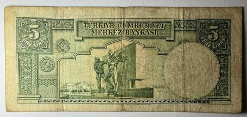 2.Emisyon 5 Türk Lirası Temiz Natural Kondisyonda Koleksiyonluk Eski Para