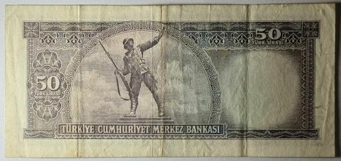 5.Emisyon 6.Tertip 50 Türk Lirası Çok Çok Temiz Kondisyonda Koleksiyonluk Eski Para
