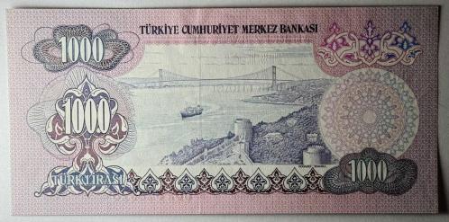6.Emisyon 1000 Türk Lirası D02 545815 Çil Kondisyonda Koleksiyonluk Eski Para