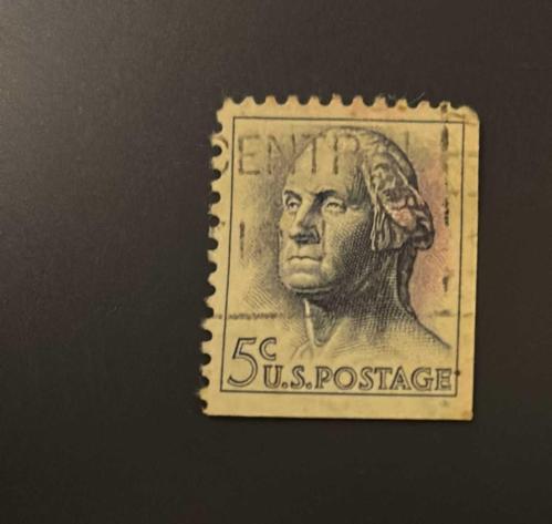 Amerika Birleşik Devletleri Pulu - USA Stamp - Postadan Geçmiş Pul Filateli - DAMGALI - GEORGE WASHINGTON TEMALI PUL, 5 PARA - YABANCI PULLAR -NOSTALJİK DOĞUM GÜNÜ HEDİYESİ