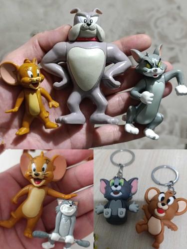 Tom Jerry spike figür oyuncak anahtarlık süs aksesuar maskot dekor hediye vintage retro reklam promosyon minyatür diorama