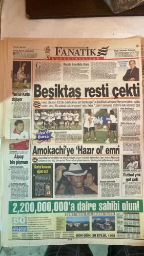 FANATİK SPOR GAZETESİ - TURKISH NEWSPAPER - DOĞUM GÜNÜ HEDİYESİ  - EKSİKSİZ TAM TAKIM GAZETE - 1 EYLÜL 1998 - SAYI: 1017 - SELAMI ÖZDEMIR - MUSTAFA DENIZLI - ELVIR BALIC - SINEM ÖZÜTAMER - FATIH TERIM - HAKAN ŞÜKÜR - HAGI - HASAN SAŞ - TUGAY - TAFFAREL - FARUK SÜREN - ÜNAL ERZEN - BU VATAN HEPİMİZİN - GERÇEK SPOR GAZETESİ - FANATIK - DERS VERDİ - HİÇBİR ENDİŞEM YOK - HER TAKIMI YENERİZ - BALIC’TEN SÜRPRİZ NİKAH - SON GOL BEKARLIĞA - DÜNYA KARMASI ANİDEN DEĞİŞTİ - HOLLANDA’DA RIJKAARD DEVRİ - YASTIKTA KOCAYIN - BİR TEK BAŞKAN HABERLİYDİ - CİM BOM COŞTU BİR KERE - ÇEK İSYANI - SEBA UZAN SIKINTI BASTI - BİLBAO’DA GALATASARAY’IN - BU ASLAN’A ALKIŞ - TERİMLİ CİM BOM KATLAYA KATLAYA - HAGİ’YE GERİ DÖN BASKISI - KRAL’A TEBRİK - SÜREN BORÇLARI DONDURDU - ERZEN GÖREVİNE BAŞLADI - BU GOLÜN TUGAY İÇİN DEĞERİ FARKLI - OĞLUNA SÖZ VERMİŞTİ - BİZ HAVALANMADIK - TAFFAREL’E ÖVGÜLER - HER MAÇTA DEVLEŞİYOR - GALATASARAY - FENERBAHÇE - BEŞİKTAŞ - TRABZONSPOR - PARMA - GRASSHOPPER - ISTANBULSPOR - R.ZARAGO