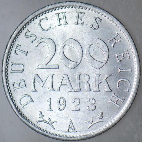 ALMANYA 200 MARK 1923 A. WEİMAR CUMHURİYETİ HİPERENFLASYON DÖNEMİ. ÇA+