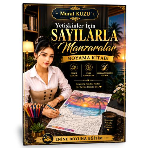 Yetişkinler İçin Sayılarla Manzaralar Boyama Kitabı