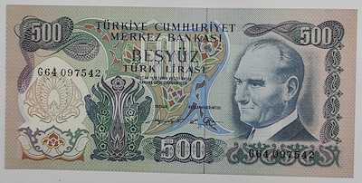 NADİR 6.EMİSYON G SERİSİ 500 LİRA ÇİL ALTI+