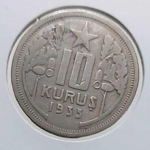 1935 10 KURUŞ ORİJİNAL MADENİ PARASI H2WW1 EN NADİR TARİHLİSİ