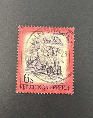 Avusturya Pulu - Österreich Austria Stamp - Postadan Geçmiş Pul Filateli -Damgalı - Avusturya'nın Vorarlberg Eyaletindeki Rätikon Dağlarında Dağ Kulübesini Tasvir Eden Posta Pulu , 6 PARA - YABANCI PULLAR - NOSTALJİK DOĞUM GÜNÜ HEDİYESİ