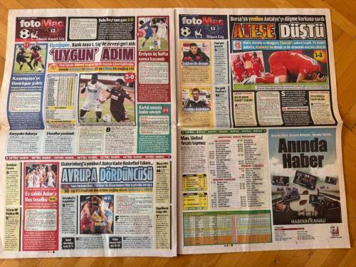 FOTOMAÇ GAZETESİ - 2 NİSAN 2012 - DÜNYA FANİ DÜSTLUK BAKİ - KARA MURAT - G.SARAYLIYIM AVRUPANIN EFENDİSİYİM - ORDU'NUN DERELERİ - ŞAMPİYONLUK TURU İÇİN GELİYORUZ - HEDEF 5'TE 5 - ÜÇTE ÜÇ YAPALIM - KARTAL TUR AŞKINA - IŞIK GÖRÜNDÜ - BOMBARDIRIMAN - BÜYÜK USTA - KRALA REKOR DOPİNGİ - BANK ASYA CADI KAZANI - ÇAKIR 'ÇARPTI' - SOW TEHLİKESİ - FATİH TERİM - AYKUT KOCAMAN - ŞENOL GÜNEŞ - ÜNAL AYSAL - AZİZ YILDIRIM - FİKRET ORMAN - ADNAN ÖZTÜRK - SADRİ ŞENER - ALEX DE SOUZA - MOUSSA SOW - BURAK YILMAZ - SELÇUK İNAN - FELIPE MELO - MUSLERA - MANUEL FERNANDES - RICARDO QUARESMA - GUSTAVO COLMAN - NECATİ ATEŞ - EMRE BELÖZOĞLU - GÖKHAN GÖNÜL - OLCAN ADIN - CÜNEYT ÇAKIR - BÜLENT YILDIRIM - HINCAL ULUÇ - MERT AYDIN - GÜRCAN BİLGİÇ - HAKKI YALÇIN - SELÇUK YULA - TURGAY DEMİR - SAVAŞ ÇORLU - CENGİZ TOKGÖZ - GENCO BORAN - ÇAĞDAŞ SEVİNÇ - ORHUN GENCER - BARIŞ DİNÇARSLAN - EFE UYSAL - ALİ ERİM - AHMET ÇALIK - ZEKİ UZUNDURUKAN - NECMİ PEREKLİ - EMRE BOL - RECEP TAYYİP ERDOĞAN - MICHEL PLATINI