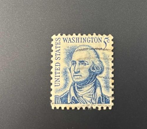 Amerika Birleşik Devletleri Pulu - USA Stamp - Postadan Geçmiş Pul Filateli - Damgalı - Eski Başkan Washington Temalı Pul , 5 PARA - YABANCI PULLAR - NOSTALJİK DOĞUM GÜNÜ HEDİYESİ