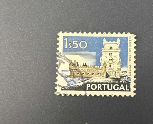 Portekiz Pulu - Portugal stamp - Postadan Geçmiş Pul Filateli - Damgalı - Belém Kulesi Temalı Pul, 1.50 PARA  - YABANCI PULLAR - NOSTALJİK DOĞUM GÜNÜ HEDİYESİ