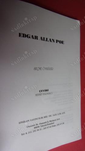 Dünya Yazarlarından EDGAR ALLAN POE. SEÇME ÖYKÜLER
