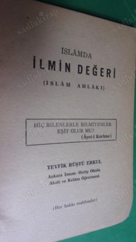 İSLAMDA İLMİN DEĞERİ(İSLAM AHLAKI)
