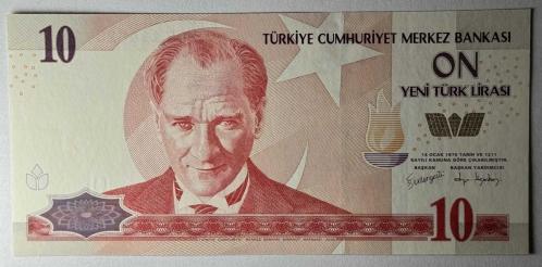 8. Emisyon 10 (YTL) Yeni Türk Lirası B87 114623  Koleksiyonluk Eski Para Çil Kondisyonda