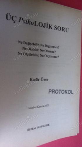 ÜÇ PSİKOLOJİK SORU