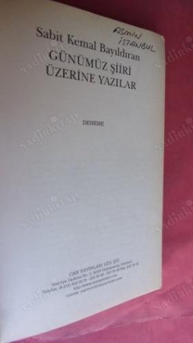 GÜNÜMÜZ ŞİİRİ ÜZERİNE YAZILAR (1.BASIM)