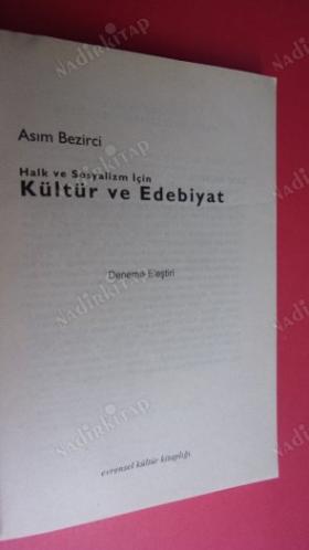 HALK VE SOSYALİZM İÇİN KÜLTÜR ve EDEBİYAT // İLK BASIM //
