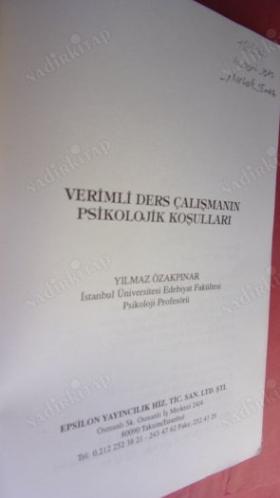 VERİMLİ DERS ÇALIŞMANIN PSİKOLOJİK KOŞULLARI