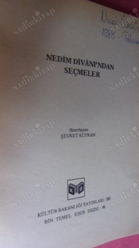 NEDİM DİVANI'NDAN SEÇMELER