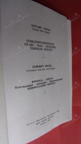 TÜRKÇEDEN - ERMENİCEYE TİCARİ - MALİ - EKONOMİK TERİMLER SÖZLÜĞÜ