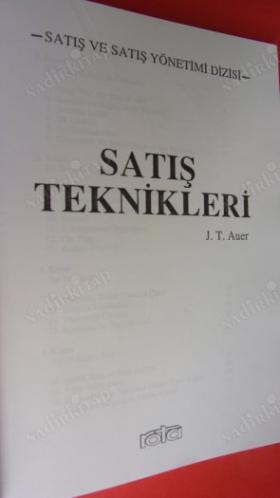 SATIŞ VE SATIŞ YÖNETİMİ SATIŞ TEKNİKLERİ