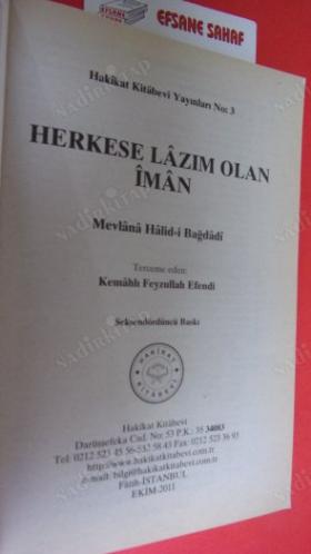 HERKESE LAZIM OLAN İMAN Mevlana Halid-i Bağdadi