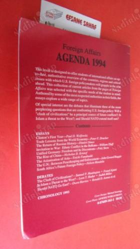 FOREIGN AFFAIRS..Agenda 1994. Critical Issues in Foreign Policy (Dış İlişkiler Gündemi, 1994: Dış Politikada Kritik )