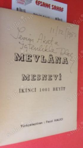 MEVLANA MESNEVİ - İLK 1001 BEYİT ** CİLT - 2 -İMZALI **